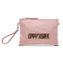 Clutch rosa con logo animalier e applicazione di perline Swish Jeans, Borse e accessori Donna, SKU b514000045, Immagine 0